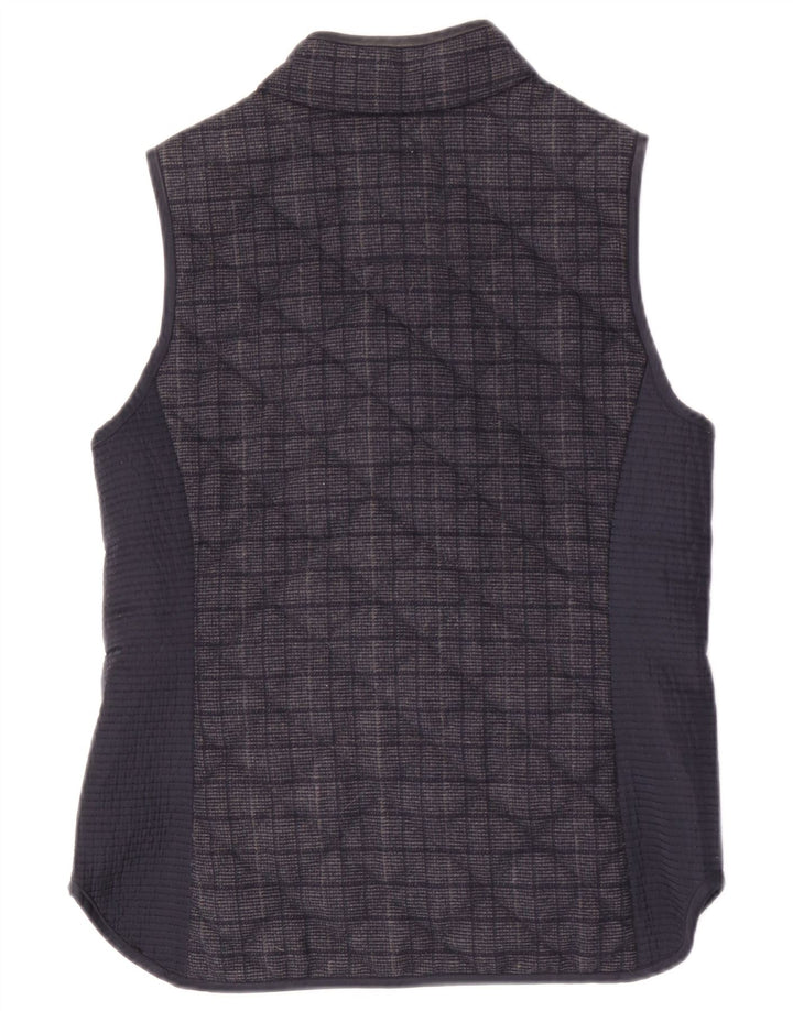 Besætningstøj Dame Quilted Gilet UK 10 Small Navy Blue Check Polyester