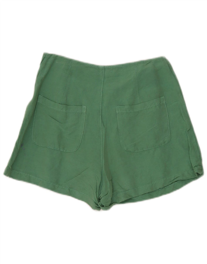 Zara Casual Shorts til kvinder Small W26 Grøn hør