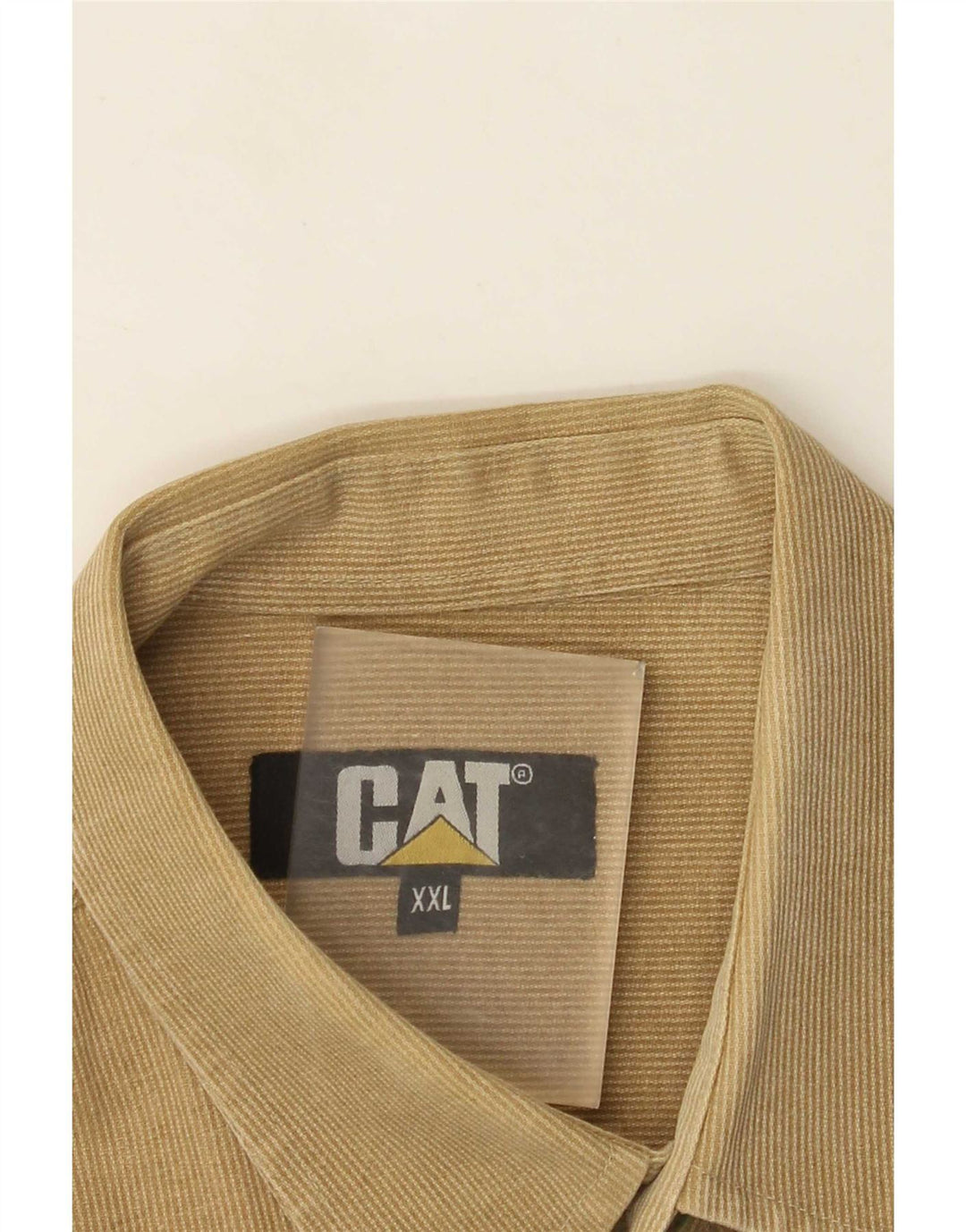 CAT herreskjorte 2XL beige nålestribe