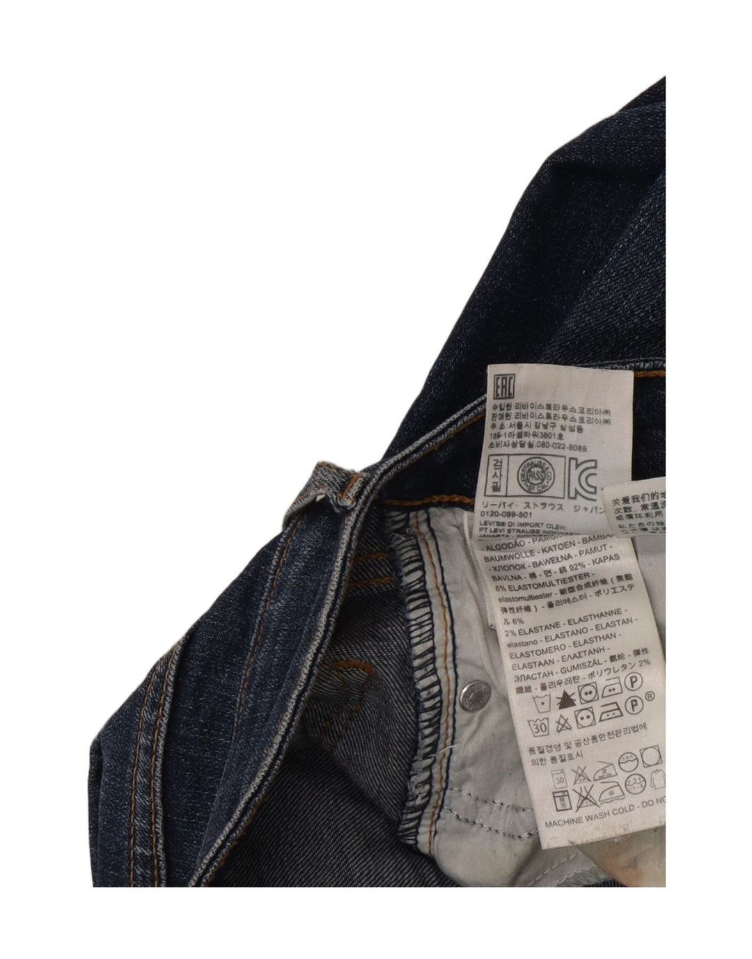 Levi's Dame 714 Straight Jeans W23 L33 Blå Bomuld