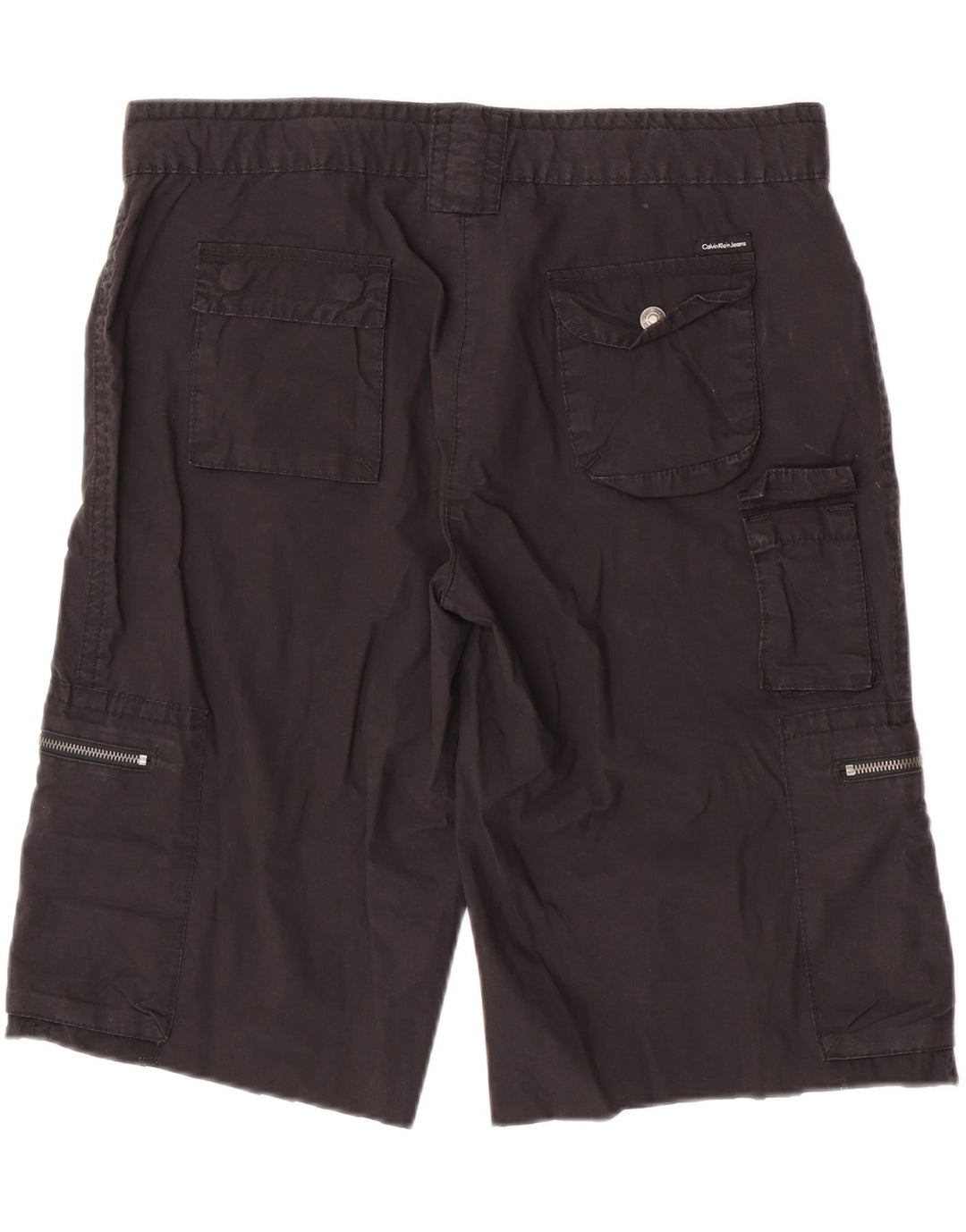 Calvin Klein Jeans Dame Cargo Shorts W32 Medium Sort Bomuld