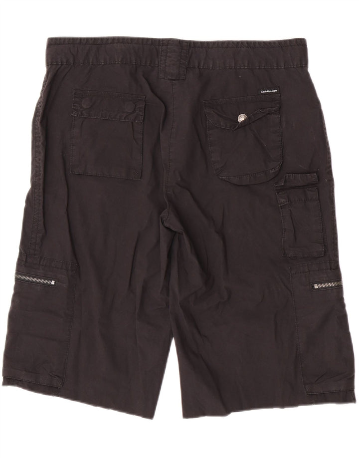 Calvin Klein Jeans Dame Cargo Shorts W32 Medium Sort Bomuld