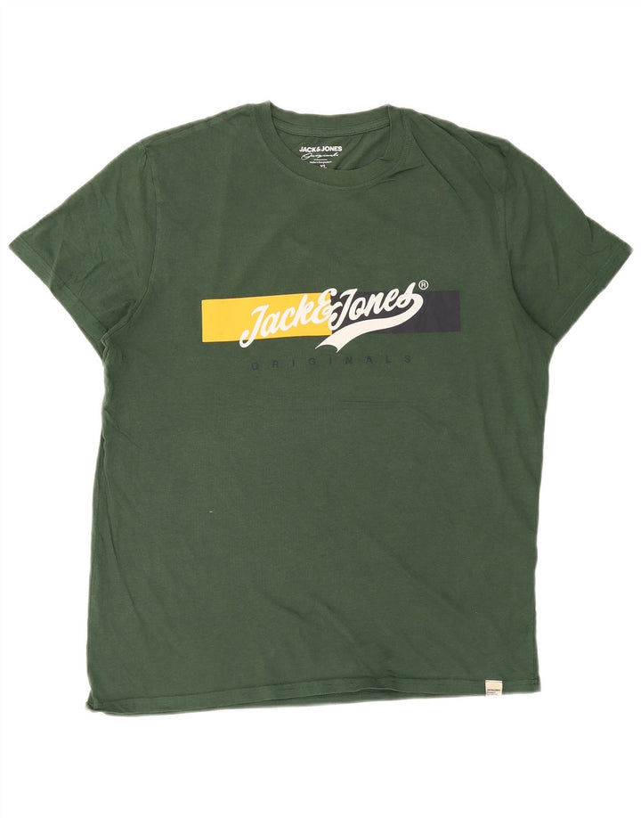 Jack & Jones Herre grafisk T-shirt Top XL Grøn