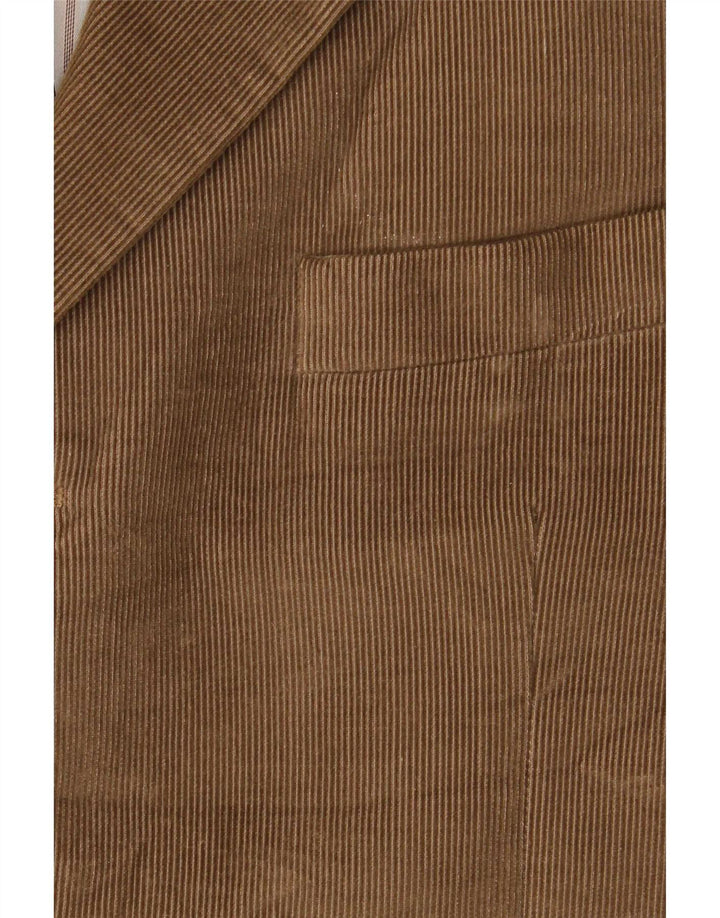 Marks & Spencer Herre 3-knaps Corduroy Blazer Jacket UK 42 Stor Brun