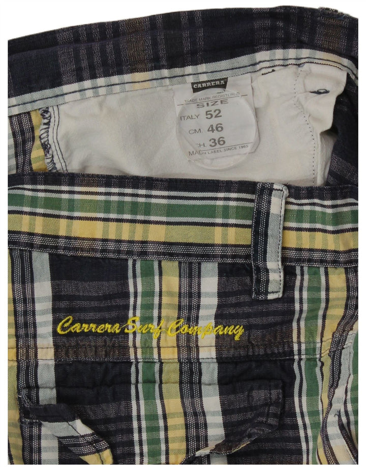 Carrera Herre Casual Shorts IT 52 XL W36 Marineblå ternet bomuld