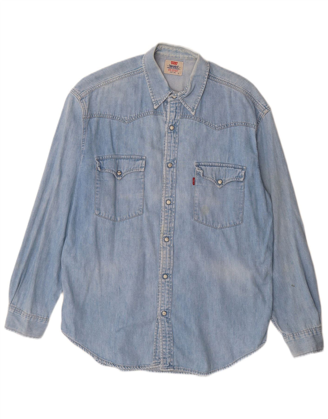 Levi's Denimskjorte til mænd, stor blå bomuld