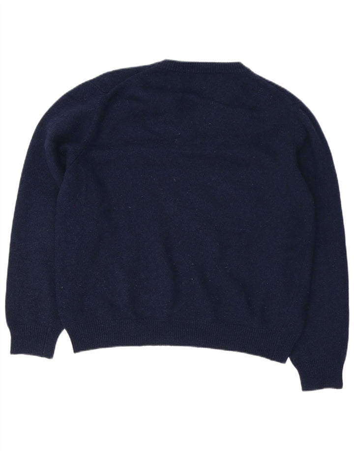 Henry Cottons Herre V-hals sweater Medium Navy Blue Virgin Wool