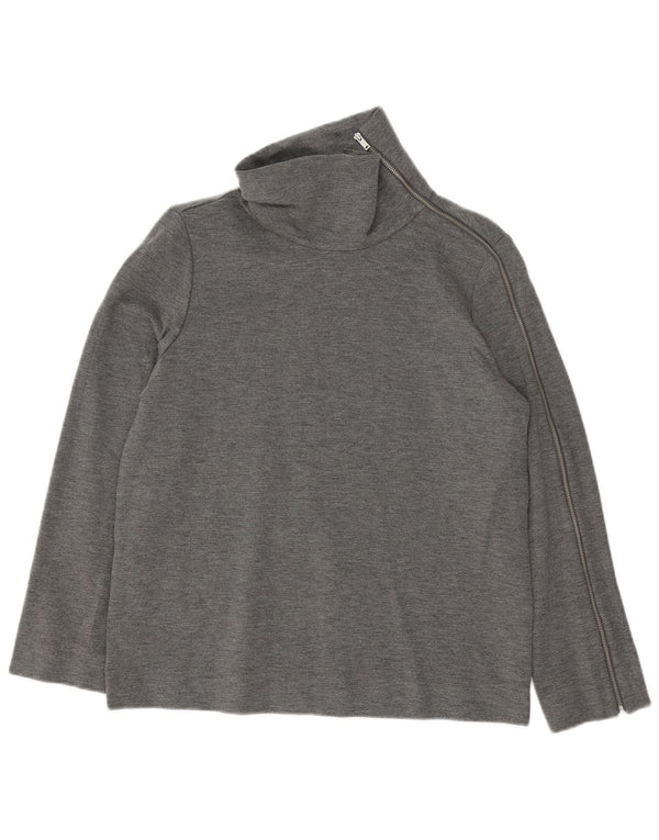 Cos Dame Oversized Top Langærmet EU 36 Small Grey Viscose