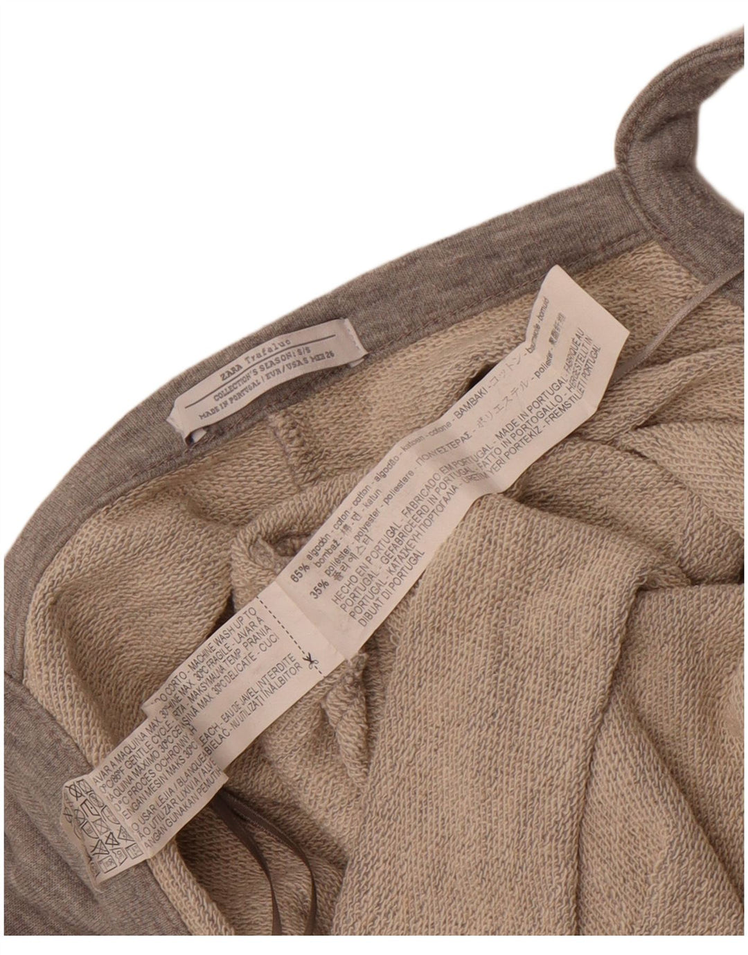 Zara Dame Ærmeløs Jumpsuit UK 10 Lille Grå Bomuld