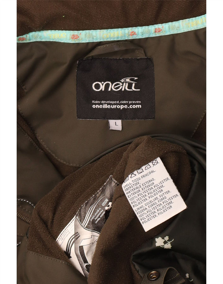 O'Neill vindjakkejakke med hætte til kvinder UK 14 Stor Khaki Polyester