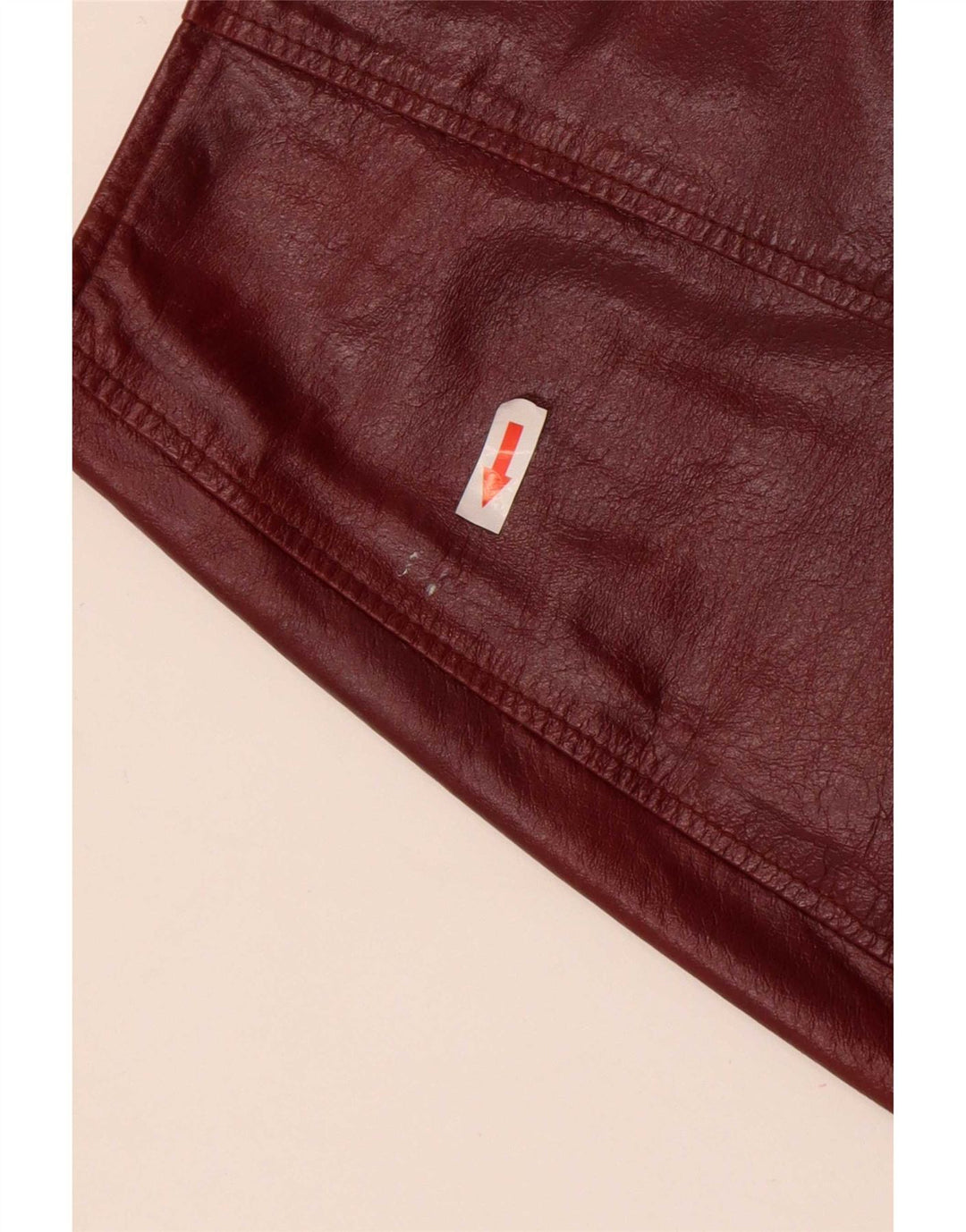 Conbipel Dame Mini Læder Nederdel IT 44 Medium W27 Maroon Læder