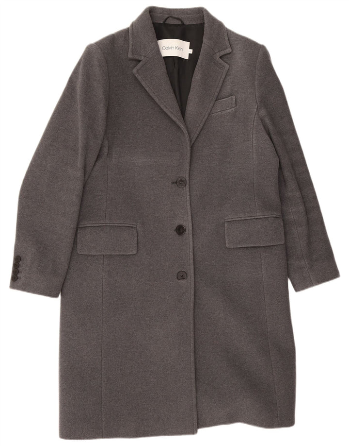 Calvin Klein Dame Overfrakke IT 42 Medium Grey Virgin Wool