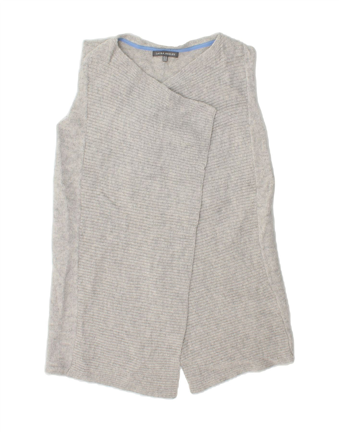 LAURA ASHLEY Womens Asymmetric Cardigan Sweater UK 12 Medium  Grey Vintage Laura Ashley and Second-Hand Laura Ashley from Messina Hembry 