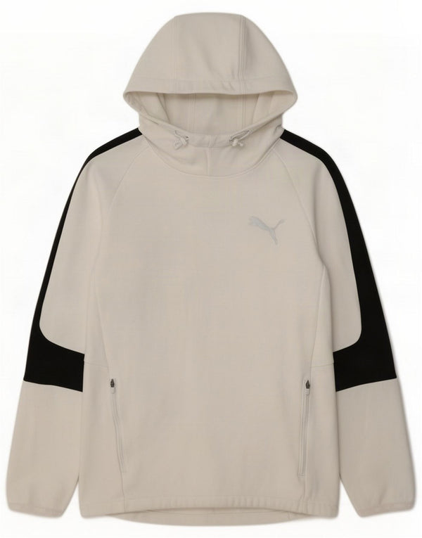 Puma Dame Hættetrøje Jumper UK 10 Small White Colourblock Cotton