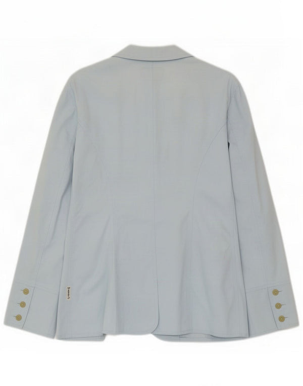 Armani Dame 1-knap Blazer Jacket UK 16 Large Blue Cotton