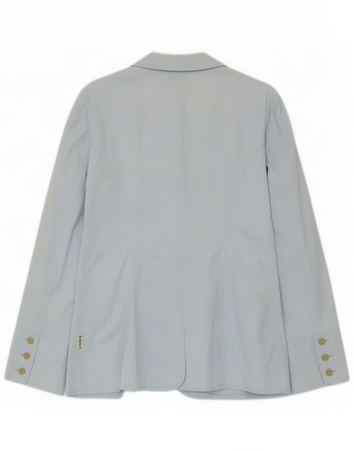 Armani Dame 1-knap Blazer Jacket UK 16 Large Blue Cotton