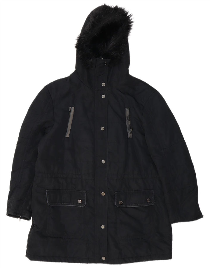 Marks & Spencer Dame Autograph Hooded Parka Jacket UK 18 XL Sort