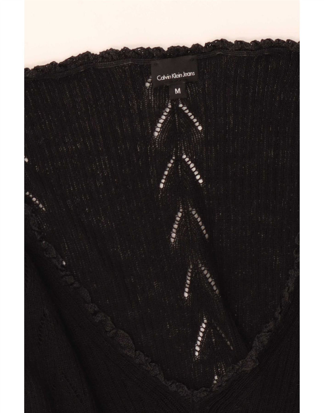 Calvin Klein Dame Grafisk Top Langærmet UK 12 Medium Sort