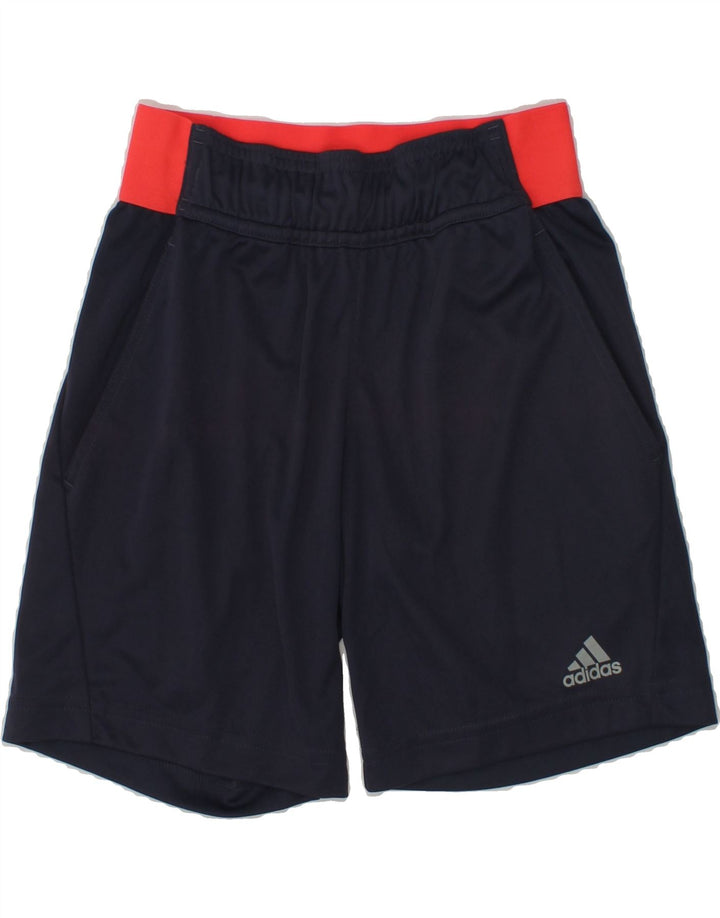 ADIDAS Boys Sport Shorts 7-8 Years Navy Blue Polyester | Vintage Adidas | Thrift | Second-Hand Adidas | Used Clothing | Messina Hembry 