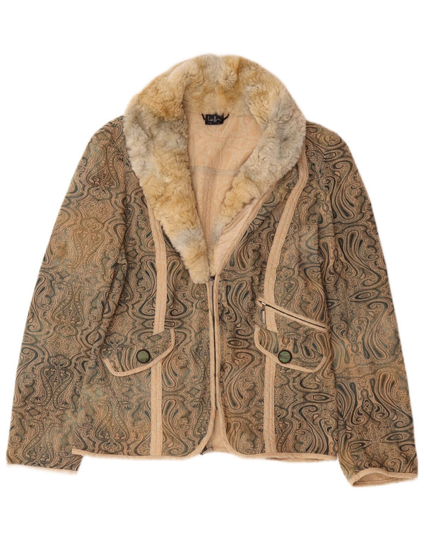 Kello Dame Blazer Jakke UK 14 Medium Beige Paisley