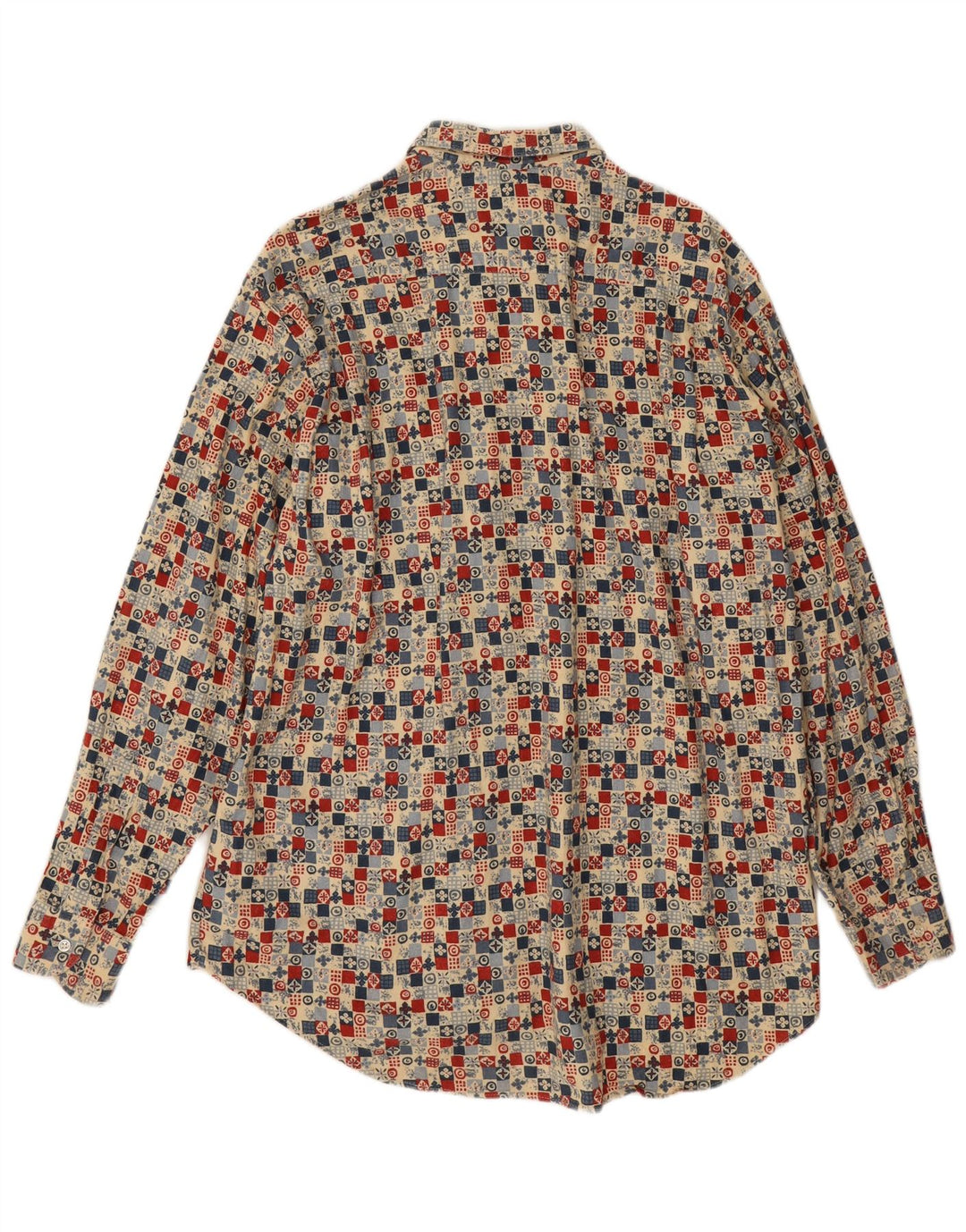 Sisley Herre Relaxed Fit Shirt XL Flerfarvet geometrisk bomuld