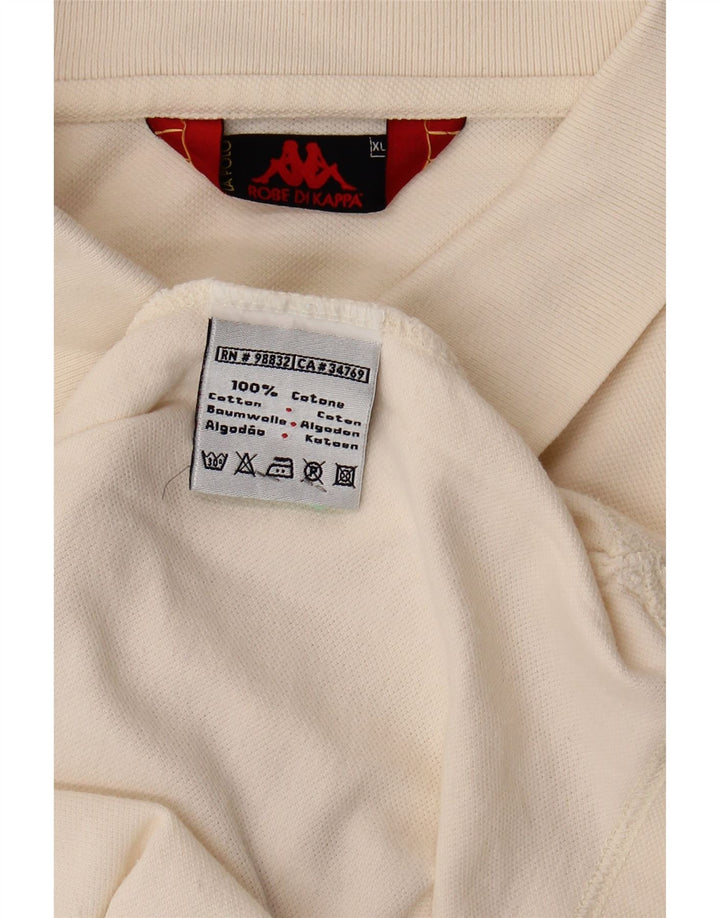 KAPPA Mens Polo Shirt XL White Cotton Vintage Kappa and Second-Hand Kappa from Messina Hembry 