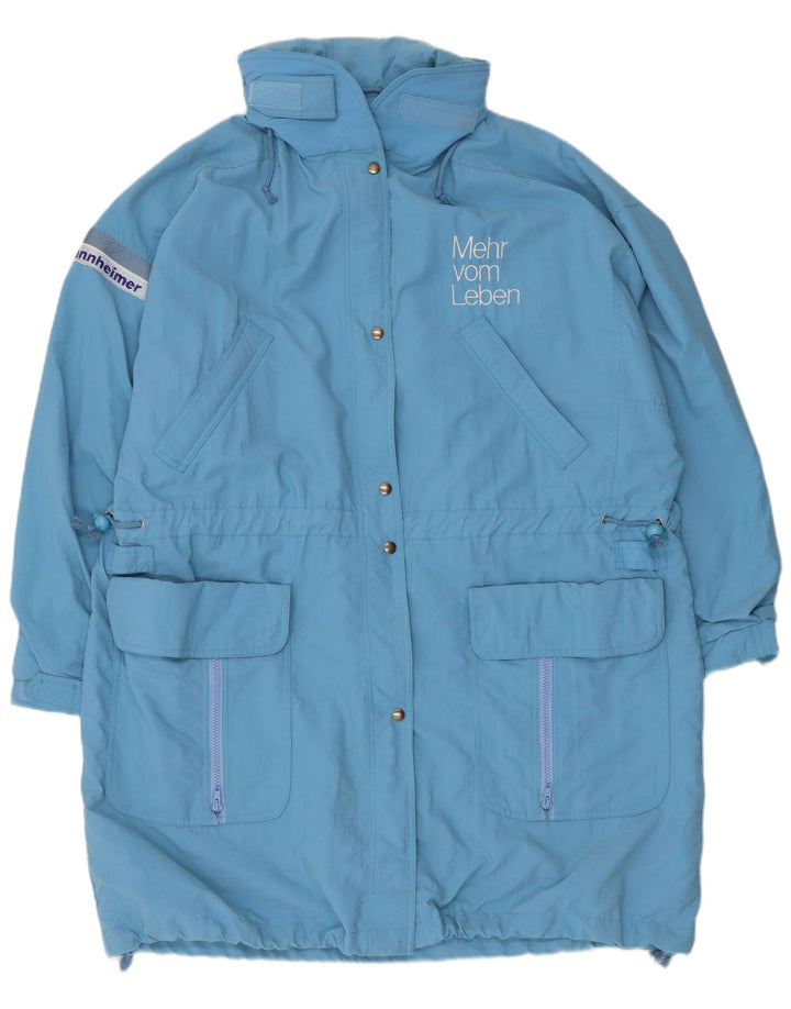 Tactel Dame Hætte Oversized Windbreaker Frakke UK 10 Small Blue Polyamide