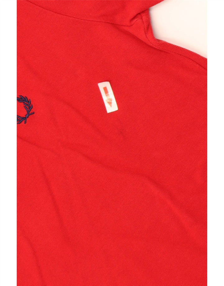 Fred Perry Herre Rugby Polo Shirt Medium Rød Bomuld