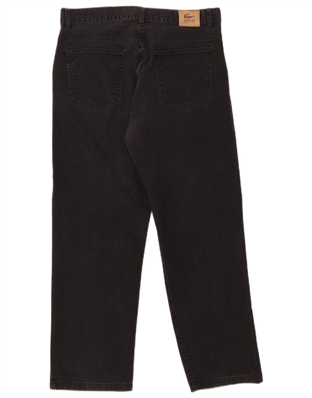 Lacoste Herre Straight Jeans Størrelse 44 Large W33 L27 Sort Bomuld