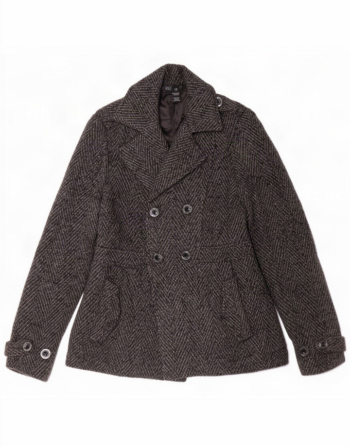 Billabong Womens Pea Coat US 10 Large Grey Sildebenspolyester