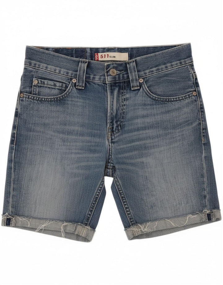 LEVI'S Womens 511 Slim Denim Shorts W29 Medium Blue Cotton