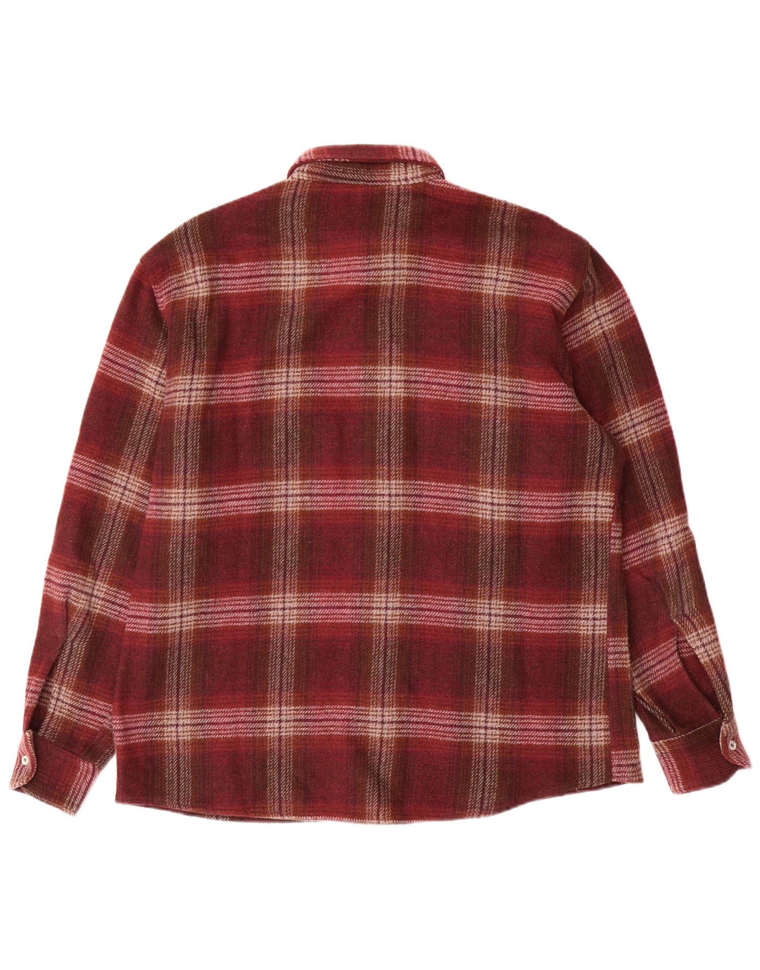 VINTAGE Flanelskjorte til mænd Medium Bourgogne Plaid