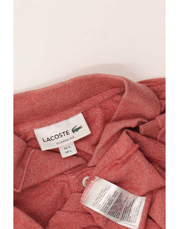 Lacoste Herre Classic Fit Polo Shirt Størrelse 5 Large Rød Bomuld