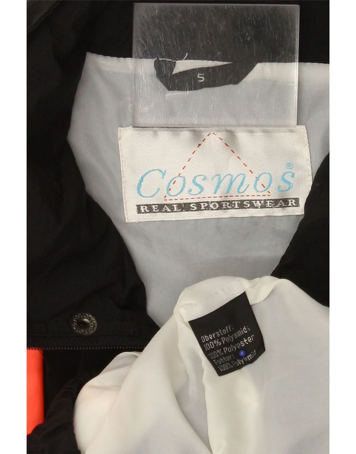 COSMOS Herre Loose Fit Grafisk Windbreaker Jacket UK 36 Small Black