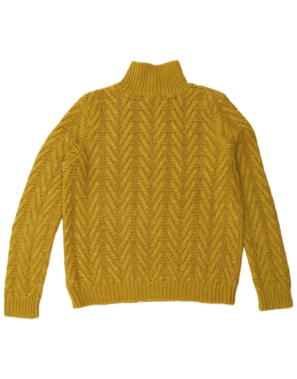 Marks & Spencer Womens Turtle Neck Jumper Sweater UK 12 Medium Yellow