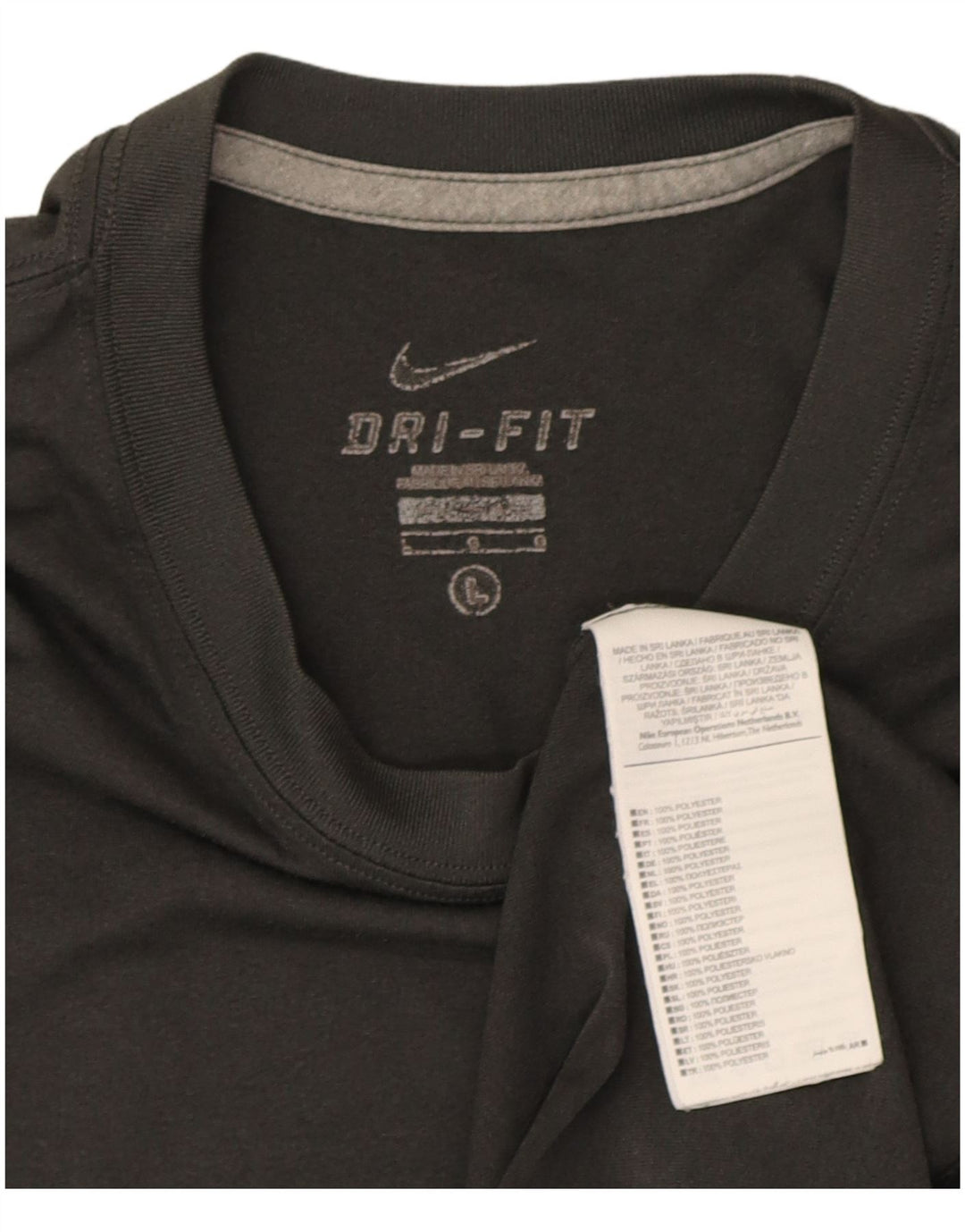Nike Herre Dri Fit T-Shirt Top Stor Grå Polyester