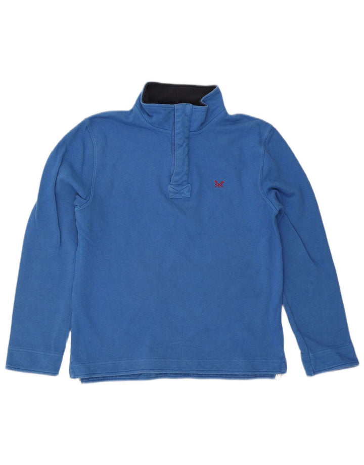 Besætningstøj Herre Zip Neck Sweatshirt Jumper lille blå bomuld