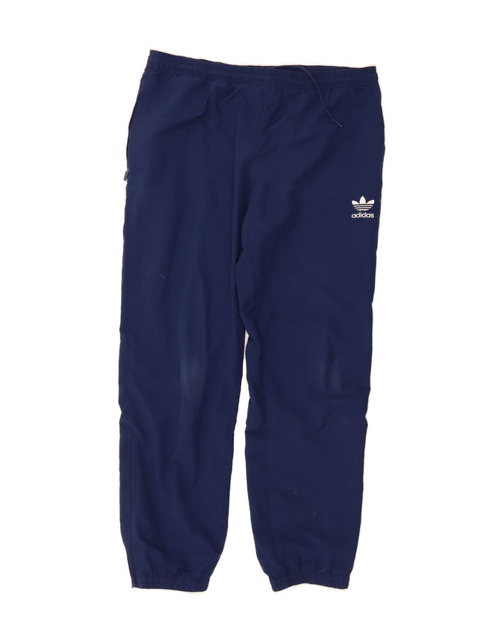ADIDAS Mens Tracksuit Trousers Joggers Medium  Navy Blue Polyester Vintage Adidas and Second-Hand Adidas from Messina Hembry 