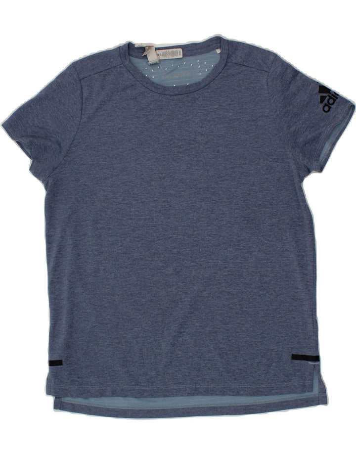 ADIDAS Womens Climachill T-Shirt Top UK 12/14 Medium Blue Polyester Vintage Adidas and Second-Hand Adidas from Messina Hembry 
