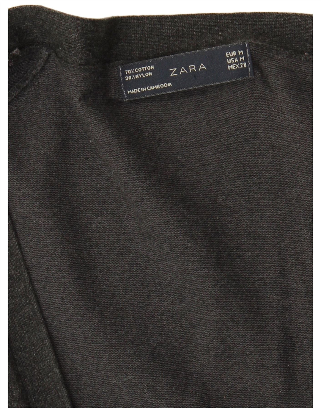 Zara Womens Longline Cardigan Sweater UK 12 Medium Grey Bomuld
