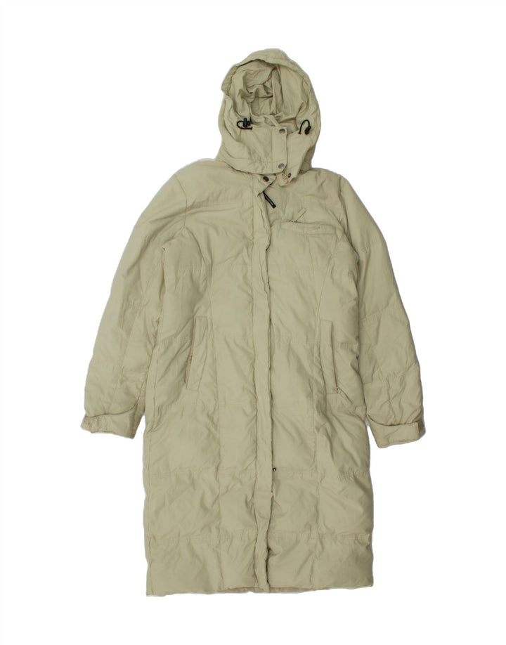 WOOLRICH Womens Hooded Padded Coat UK 16 Large Beige Vintage Woolrich and Second-Hand Woolrich from Messina Hembry 