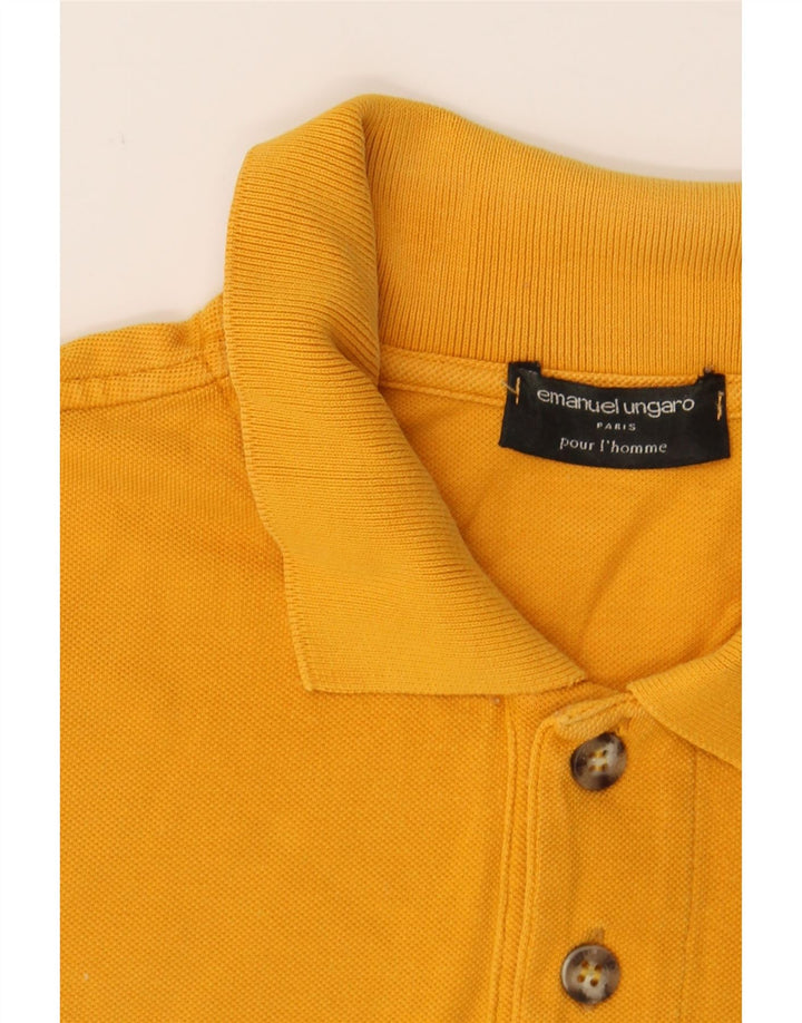 EMANUEL UNGARO Mens Paris Polo Shirt Medium Yellow Cotton Vintage Emanuel Ungaro and Second-Hand Emanuel Ungaro from Messina Hembry 