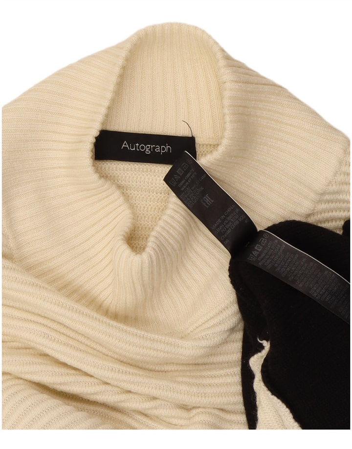 Marks & Spencer Dame Turtle Neck Jumper Sweater UK 12 Medium Off White