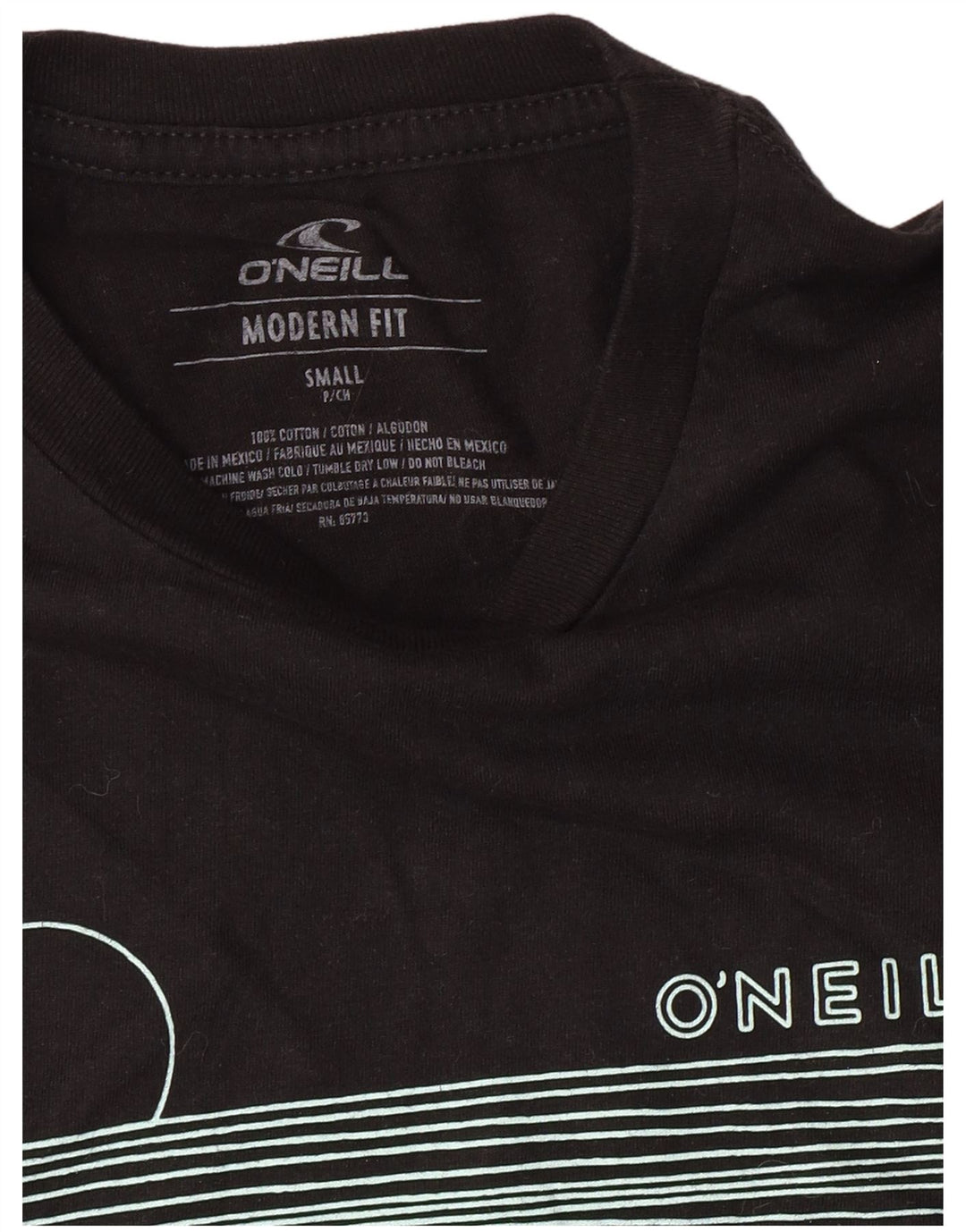 O'Neill Herre Modern Fit Grafisk T-shirt Top Lille sort bomuld
