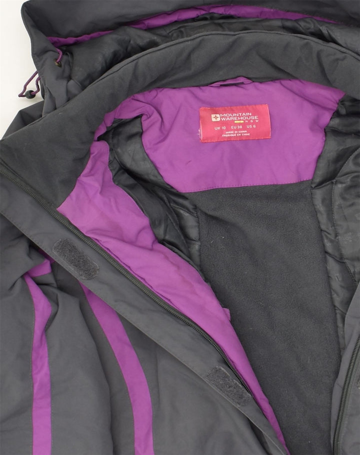 MOUNTAIN WAREHOUSE Womens Hooded Windbreaker Jacket UK 10 Small Grey | Vintage Mountain Warehouse | Thrift | Second-Hand Mountain Warehouse | Used Clothing | Messina Hembry 