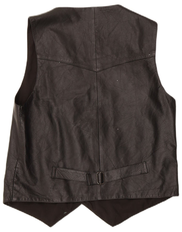 Vintage herre lædervest medium sort