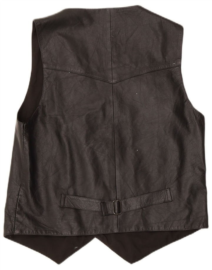 Vintage herre lædervest medium sort