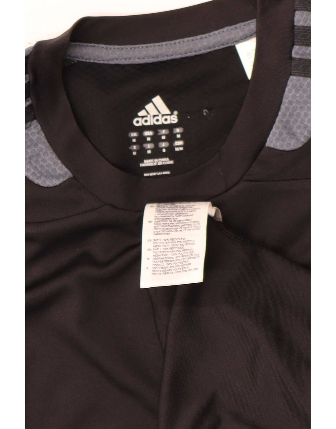 Adidas Herre T-Shirt Top Medium Sort Colourblock Polyester Sports