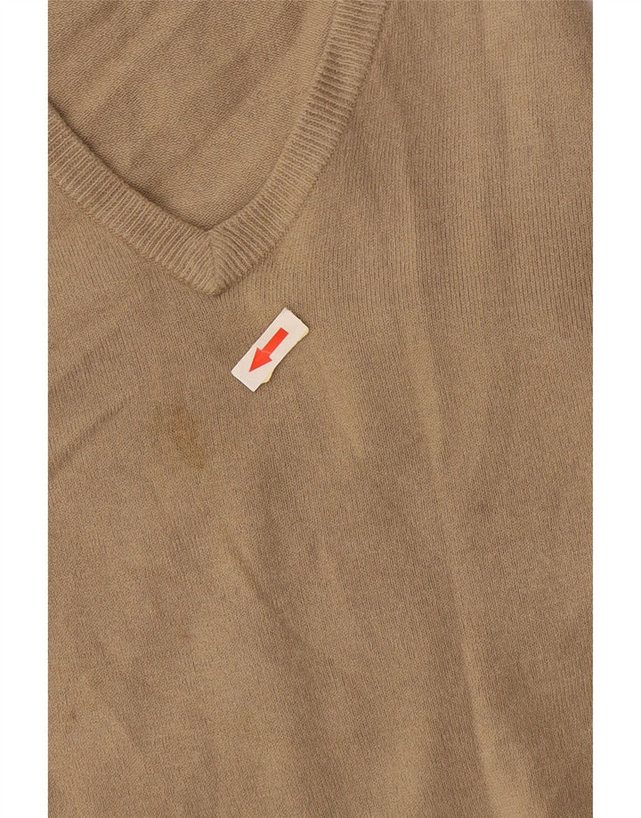 Marks & Spencer Herre V-hals sweater lille beige akryl