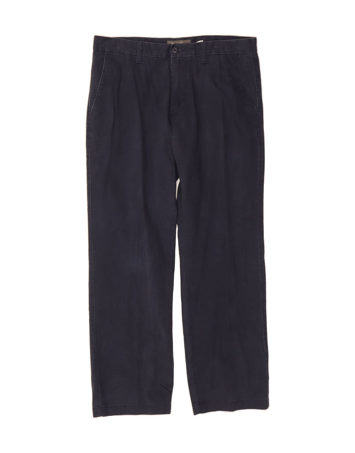 EDDIE BAUER Mens Straight Casual Trousers W35 L32 Navy Blue Vintage Eddie Bauer and Second-Hand Eddie Bauer from Messina Hembry 